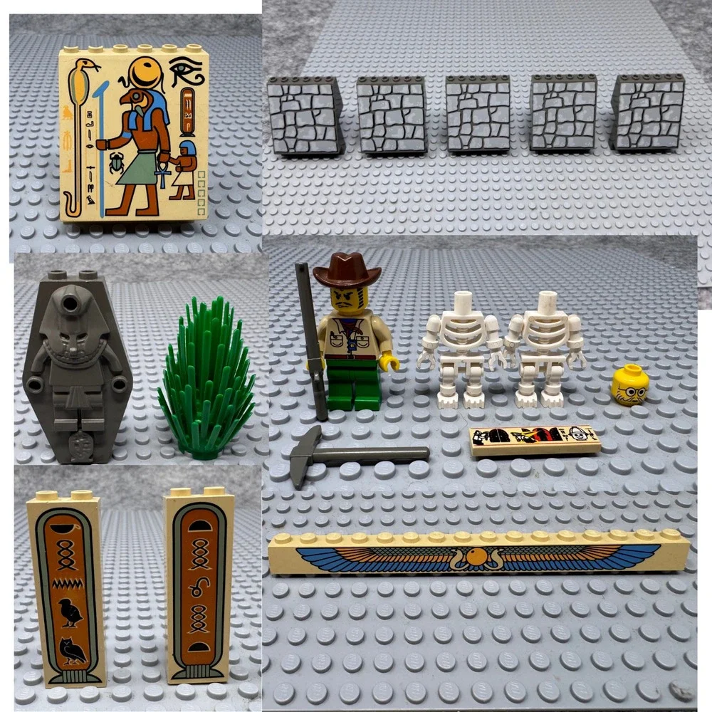 Lego Parts Lot 5978 5988 Egyptian Adventurers Hieroglyphs Walls Tomb Pharaoh